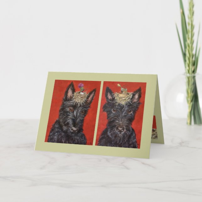 Carte Scotties Nelli et Rosie (Devant)