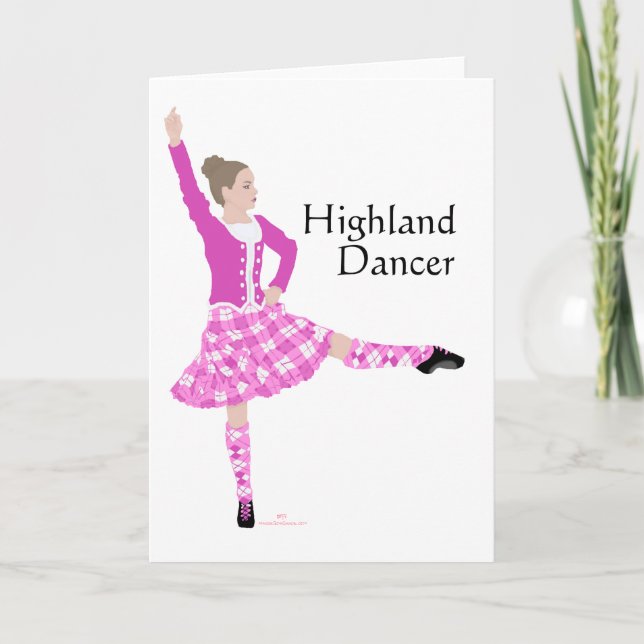 Carte Scottish Highland Dancer Pink (Devant)