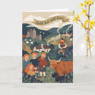 Carte Scottish Humour Highland Cow Illustration Birthday