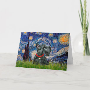 Carte Scottish Terrier 12c -Starry Night