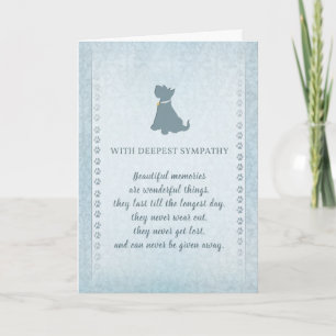 Carte Scottish Terrier Dog Sympathy Beautiful Memories