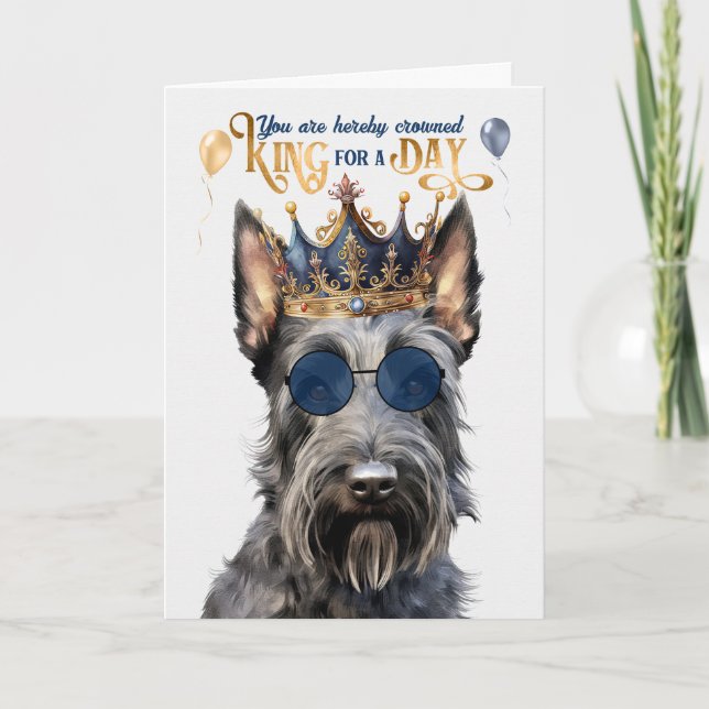 Carte Scottish Terrier King pour une journée d'anniversa (Devant)