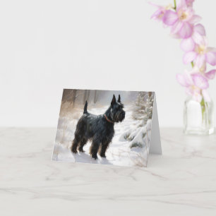 Carte Scottish Terrier Laisser Il Neige Noël