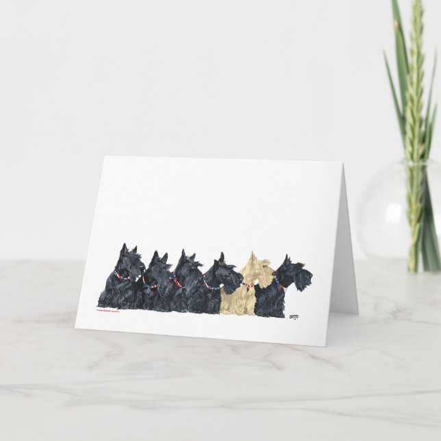 Carte Scottish Terriers noirs et froment (Devant)