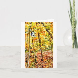 Carte Scout Lake Park en automne, aquarelle informatique