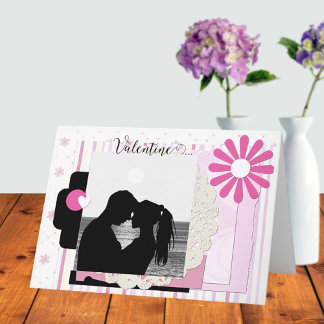 Carte Scrapbook romantique Photo Valentine