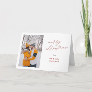 Carte Script Calligraphie Joyeux Noël Photo Holiday