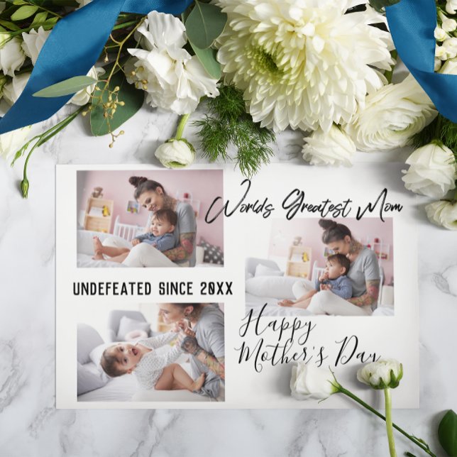 Carte Script de brosse moderne | Collage photo de la fêt (Créateur téléchargé)