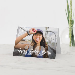 Carte Script de Joyeux Anniversaire avec superposition d