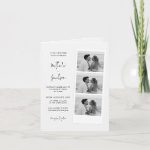 Carte Script de mariage minimaliste plié en bande de pho