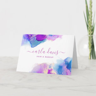 Carte Script de signature Encre bleue violette Client Me