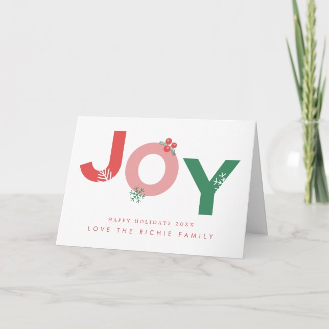 Carte Script moderne Joy Photo Holiday Accueil (Devant)