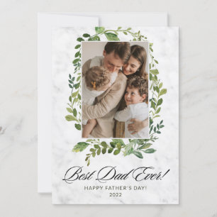 Carte Script Moderne Meilleur Papa Feuille Fête des Père