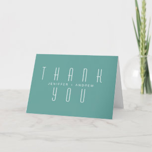 Carte Script moderne minimaliste Turquoise Merci photo