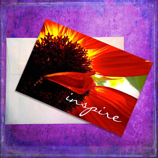 Carte Script moderne rouge Gerber Daisy Flower Inspire (Créateur téléchargé)