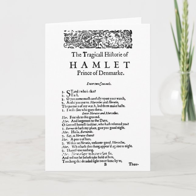 Carte Script original de Hamlet (Devant)