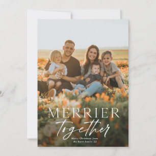 Carte Script Photo Joyeux Noël Plus Joyeux Ensemble