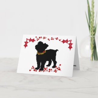 Carte Scruffy Mutt Joy Love Peace Christmas