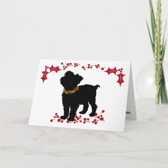 Carte Scruffy Mutt Joy Love Peace Christmas (Devant)