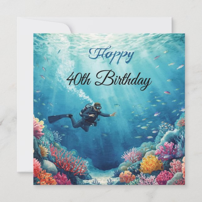 Carte Scuba 40e anniversaire sous l'eau (Devant)