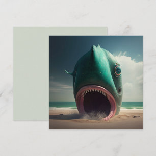 Carte Sculpture de requin sur la plage