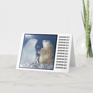 Carte Sculpture en glace de jour de Groundhog
