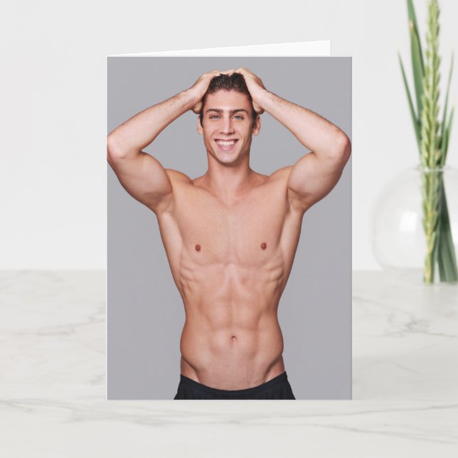 Carte Sculptured Smile Hot Guy Greetings Card (Devant)