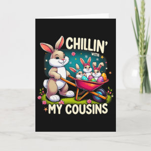 Carte Se détendre avec mes cousins Joyeux jour de Pâques