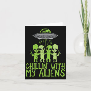Carte Se détendre avec mon groupe d'aliens garçons tout-