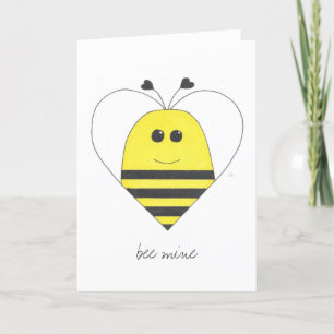 Carte se pliante d'abeille de coeur de mine