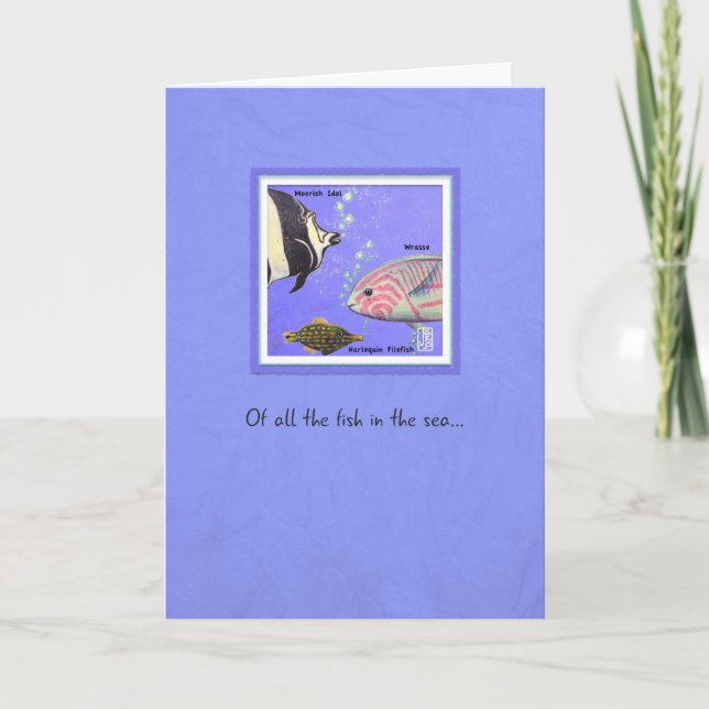 Carte Sea Creatures Moorish Idol Poisson Anniversaire Ca (Devant)