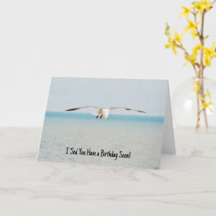 Carte Sea Gull Bird Art Ocean Anniversday Pun Card