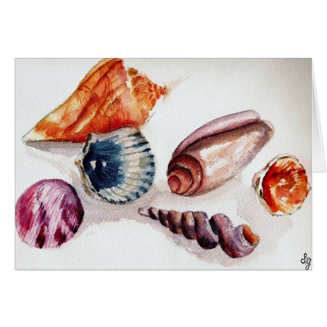 Carte Sea Shells d'été (Devant horizontal)