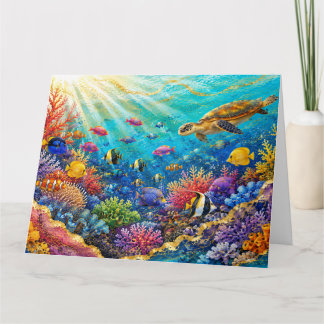 Carte Sea Turtle Underwater Paradise & Colorful Ocean Li
