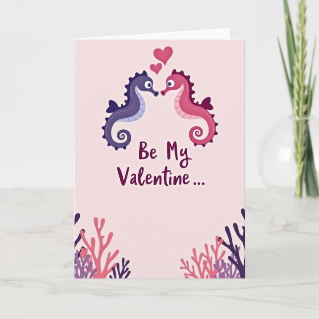 Carte Seahorse Romance Valentine Card (Devant)