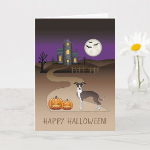 Carte Seal And White Iggy Et Maison Hantée Halloween