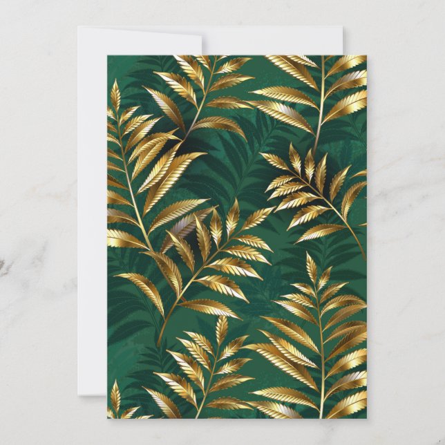 Carte Seamless pattern with golden ferns (Devant)