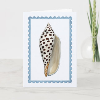 Carte Seashell Stamp Watercolor Beach Greeting Card