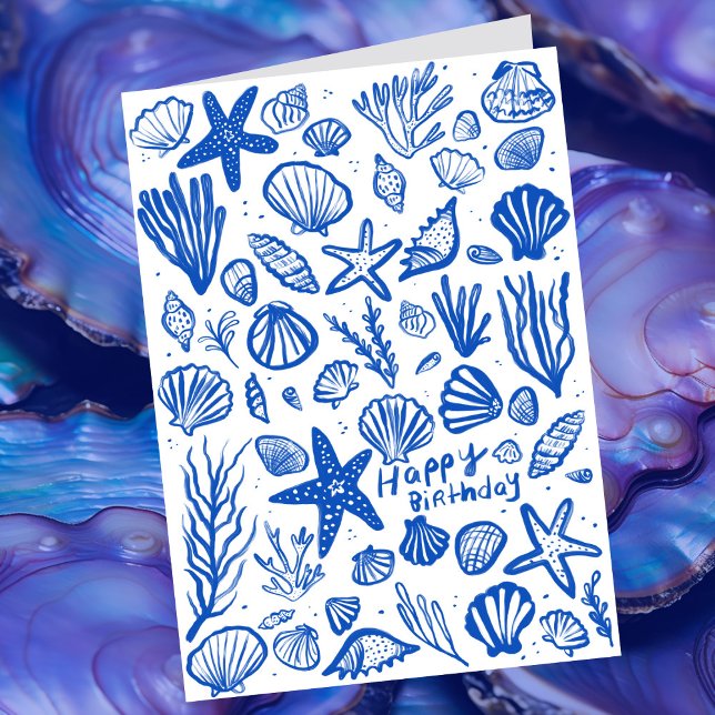 Carte Seashells Beach Shells Ocean Joyeux anniversaire (Seashells Beach Shells Ocean Happy Birthday Card
)
