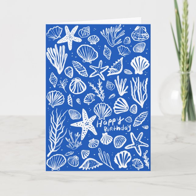 Carte Seashells Beach Shells Ocean Joyeux anniversaire (Devant)