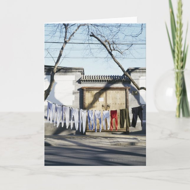 Carte Séchage de blanchisserie sur des cordes à  linge (Devant)