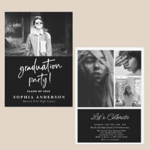 Carte secondaire simple noir et blanc