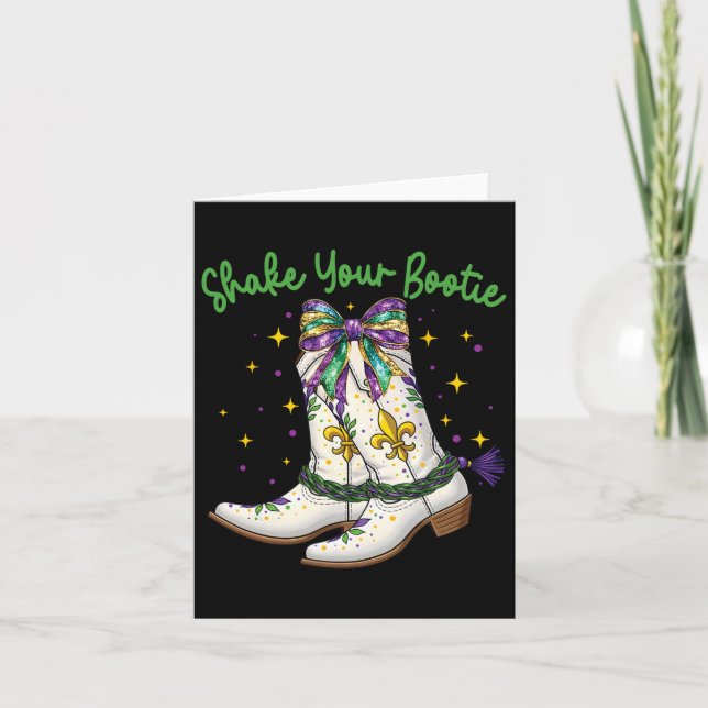 Carte Secouez Vos Bootie Mardi Gras Bottes (Devant)