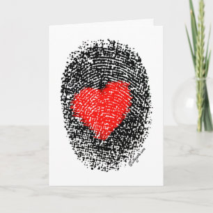 Carte Secret Admirer Coeur Doigt Empreinte Amour