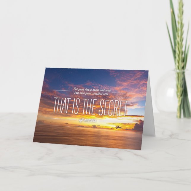 Carte Secret de succès - citation de motivation (Devant)