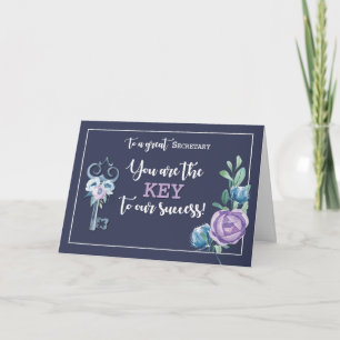 Carte Secrétaire Admin Pro Jour clé de succès