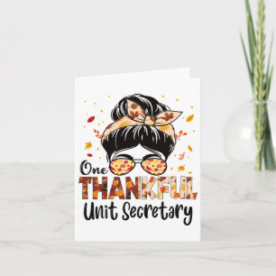 Carte Secrétaire de l'unité One Thankful Messy Bun Thank