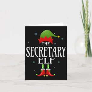 Carte Secrétaire Elf Xmas Famille Correspondante Noël