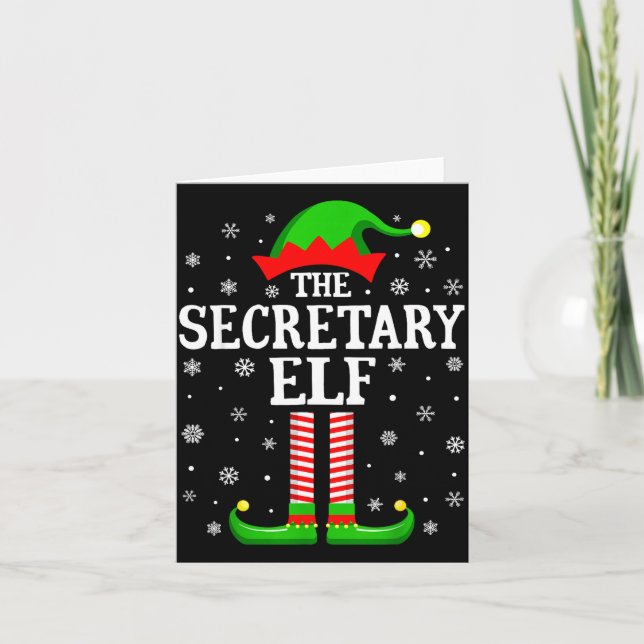 Carte Secretary Elf Funny Christmas Family Matching  (Devant)