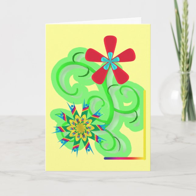 Carte Secular Humanist & Atheist Symbol Flowers (Devant)